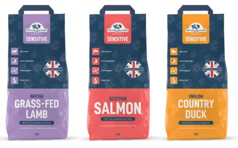 Bags of Natural Dog Food Company Sensitive range