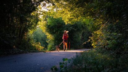 Running with dog